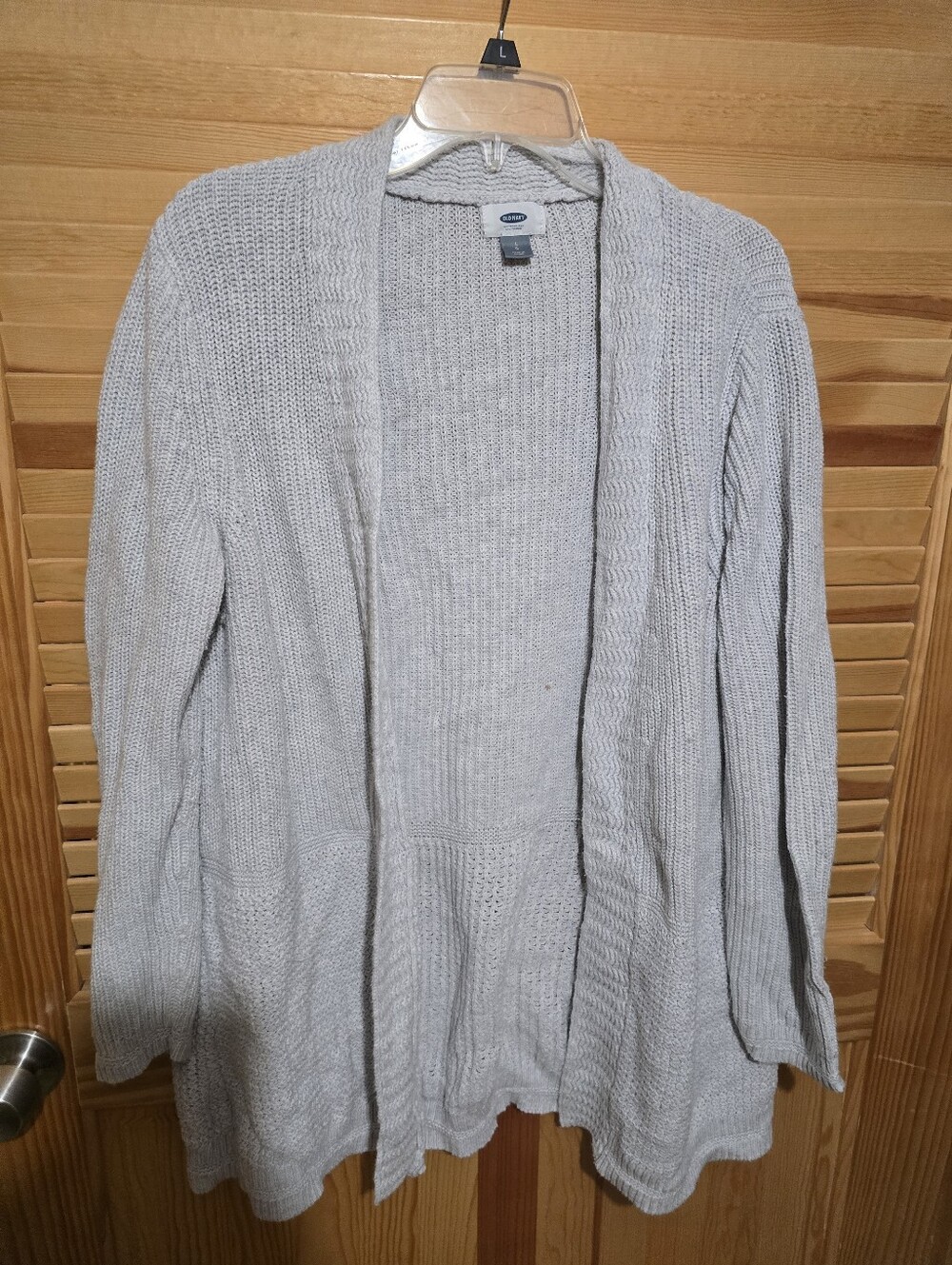 Old Navy Light Gray Open Knit Cardigan - Womans Large